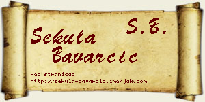 Sekula Bavarčić vizit kartica